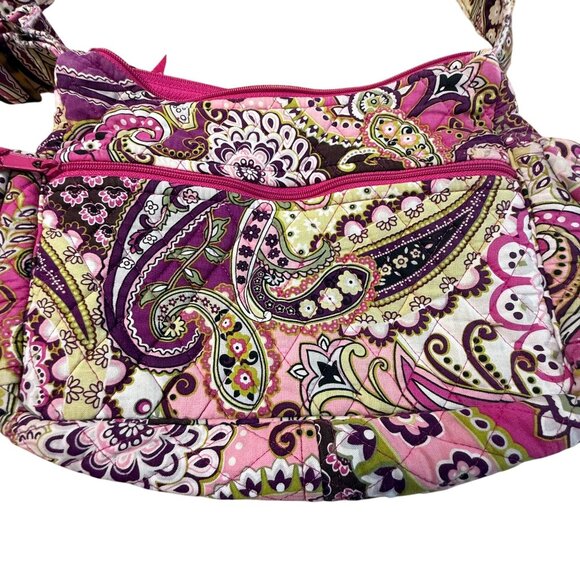 Vera Bradley Frannie Very Berry Paisley Quilted Cotton Crossbody Bag Purse - Picture 5 of 6